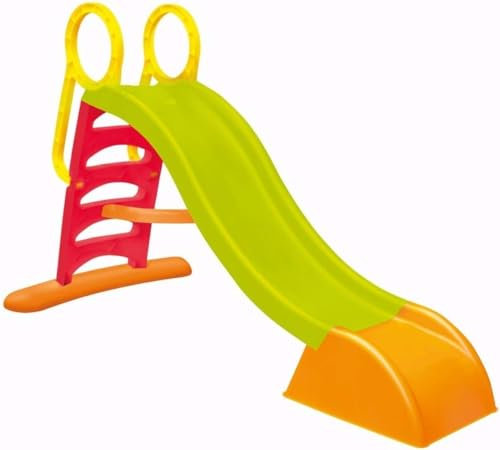 Scivolo per bambini 5 gradini con innesto acqua. Scivolo da giardino per bambini super resistente. Scivolo per bambini da casa in plastica 180x78x110cm. Multicolor Max 50kg Versione 2025 Migliorata
