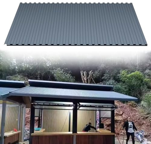 WLCGYD Customizable Metal Roofing Panel, 3Ft X 4/5/ 6/7/ 8/9/ 10 Ft Insulated Ceiling Panels Tin Roof - Polycarbonate Fill, All-Weather Cladding of Metal for Building Shed Pergola(3x2.4m/9.8x7.8ft)