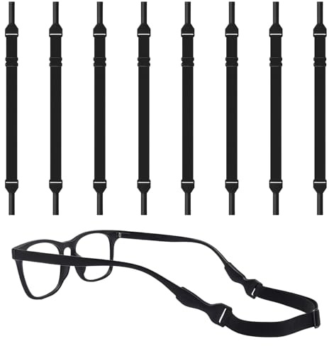 Dupoem 8 Pièces Cordon Lunettes de Sport en Silicone Stable Antidérapant, Réglable, Élastique et Confortable, Anti-Glisse et Résistant, Convient pour la Course à Pied, le Cyclisme, etc