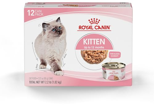 Royal Canin Feline Health Nutrition Kitten Thin Slices in Gravy Cat Food, 3 oz (Pack of 12)