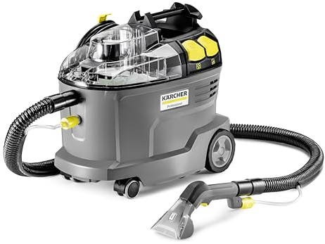 Kärcher Puzzi 8/1 C Commercial Carpet Extractor 12.5 PSI - Spot Cleaner, Stain Remover, Area Rugs, Car and Auto Detailing, Carpet and Upholstery Cleaner - Onboard Accessory Storage - 3.9 Gallon Tank