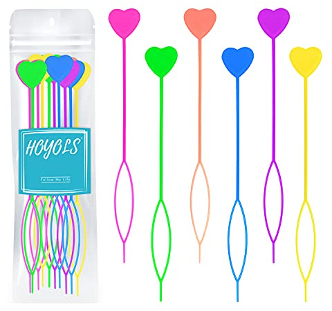 Hoyols Kit di perline per capelli per caricare perline, trecce, strumenti per coda di cavallo, per acconciature e coda di cavallo, per bambine e ragazze, colorato (12 pezzi, multicolore)