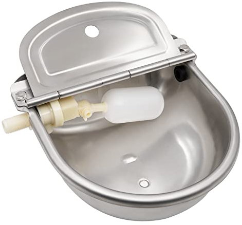 MUYIRTED Automatische Pferdetränke Tränkebecken Mit Plastik-ventil 1/2 Zoll, Schwimmertränkebecken Aus Rostfreier Stahl, Tränke Für Rinder, Schafe, Hunde Und Pferde