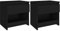 WIFESE 2er Set Nachttisch mit Schubladen 40x30x39 cm Nachtkästchen Nachtschrank Boxspringbett Bedside Table NachtOffenen Fächern Beistelltisch Schwarz Nachttischschränke Offenen Fächern Holzwerkstoff