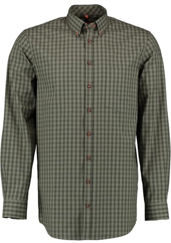 TOM COLLINS Camicia da uomo a maniche lunghe da caccia con colletto Button-Down Regau, Verde bavarese, 44/44 IT
