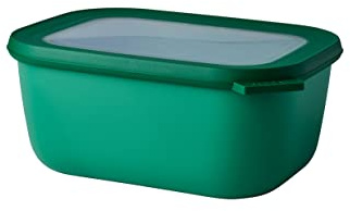 Mepal - Multi Bowl Cirqula Rectangular - Recipientes para Alimentos con Tapa - Adecuado como Fiambrera Hermética para Frigorífico, Microondas y Congelador - Tapers para Comida - 1500 ml - Vivid green