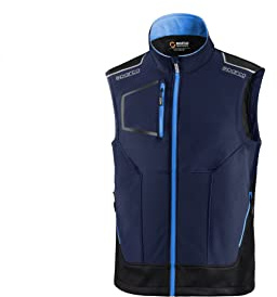 Sparco Gilet da Lavoro Illinois Tech Light Vest da Uomo. Smanicato tecnico idrorepellente e antivento con inserti rinforzati anti-abrasione sulle spalle.