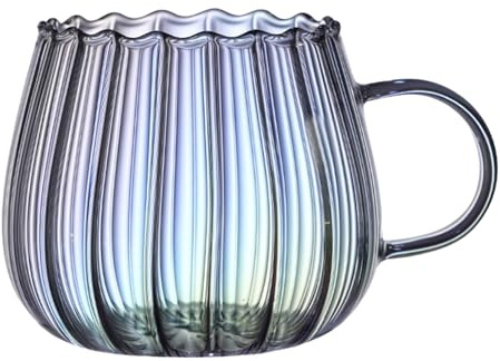 Tsuchiya Vasos de cristal para té, 400 ml, en forma de calabaza, con asa, productos alimenticios para agua de soda, té con leche, leche en polvo, café caliente, leche de soja