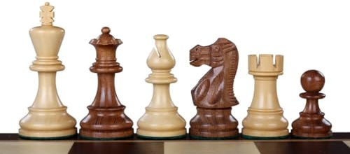 Sunrise Chess & Games American Classic Acacia/Buis 3,5 Pouces Pièces d'échecs sculptées en Bois - Œuvres d'art Faites à la Main