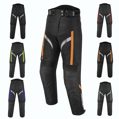 Vaster Moto Motorcykelbyxor för män, vattentäta, Cordura, Textil, skyddsbyxor för motorcykelbyxor, med avtagbara bepansrade cykelskyddsbyxor, 2XL, L