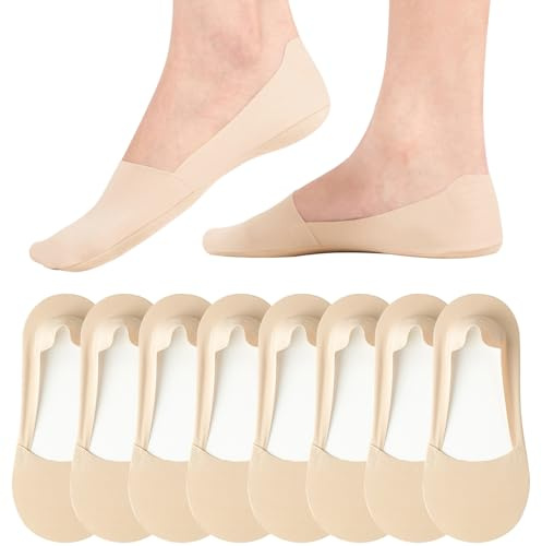Caldodo Sneaker Socken Damen 39-42 35-38 Füsslinge, Rutschfest Füßlinge | No Show Ballerina Socken, Unsichtbare Sommer Sneakersocken Damen für Loafers, Ballerinas, Bootsschuhes, Espadrilles, 8 Paar