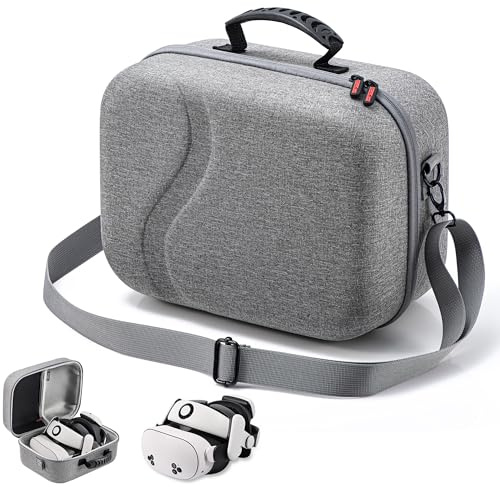 DEVASO Large Carrying Case for Meta Quest 3S/Quest 3, Hard Travel Case for BOBOVR S3 Pro/Kiwi Design Battery Head Strap, Controllers and Other Accessories, Carry Case for Oculus Quest 3S/3, Gray