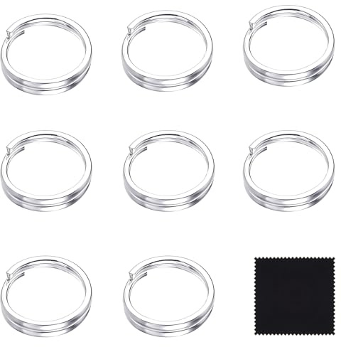 simarro Lot de 8 anneaux de jonction en argent 925 avec double boucles - 6 mm - Petits anneaux en métal - Pour la fabrication de bijoux, chaînes, colliers, anneaux de saut