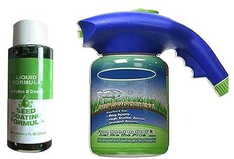 Spruzzatore per sementi per prato, spray liquido domestico per semina, sistema di semina verde per erba, spray per cura del prato (1 pz)
