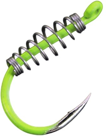 Amo da Pesca a Molla, 100 Pezzi Ganci di Esca da Pesca in Acciaio Inossidabile con Ardiglione, Amo da Pesce per Trote, Esche e Carpe, per Acqua Salata e Dolce