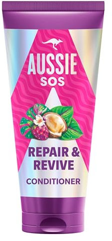 Aussie SOS Repair & Revive Balsamo 350ml per Capelli Secchi, Stressati e Danneggiati, Dona morbidezza, lucententezza e un liscio setoso, Aiuta a Prevenire Danni Futuri, Vegano
