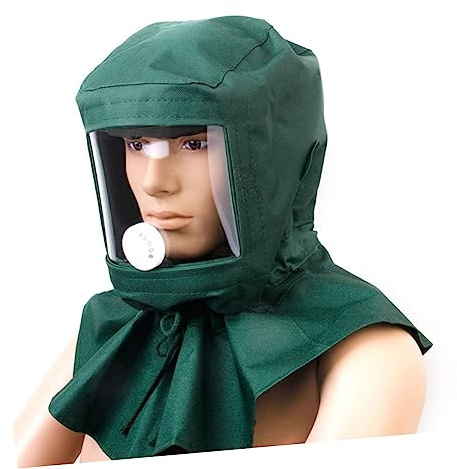 HAMPPLIES Sandblasting Cap Hood Windproof Dust Protective Tool for Sandblasters Provides Full Face Coverage during Sanding Projects