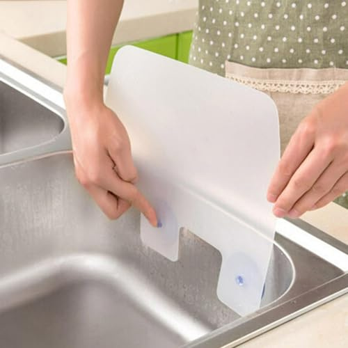 Kitchen Sink Splash Guard, 3pack Kitchen Water Splash Guard with Suction Cups Sink Splatter Screen Water Baffle(Clear)