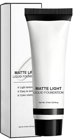 Fondotinta Liquido Bianco - Base Per La Correzione Del Colore Da 37 Ml | Trucco Cosplay Teatrale Opaco | Pigmento Di Miscelazione Professionale, Pittura Per Il Viso A Prova Di Sbavature Di Lunga Durat