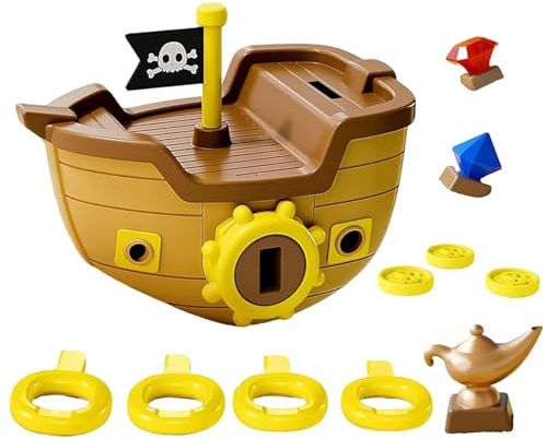 Juguetes de Buceo Piscina Barca Pirata | Juguetes bucea Treasure Bath | Juego Piscina Buceo Nadar Agua con Llave Moneda y Gema | Treasure Pirate Ship Pools Juego Accesorios Juguete para niños niñas