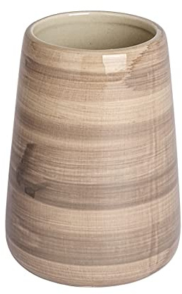 WENKO Pottery Sand Tandborsthållare för tandborste och tandkräm, keramik, 8 x 11 x 8 cm, beige