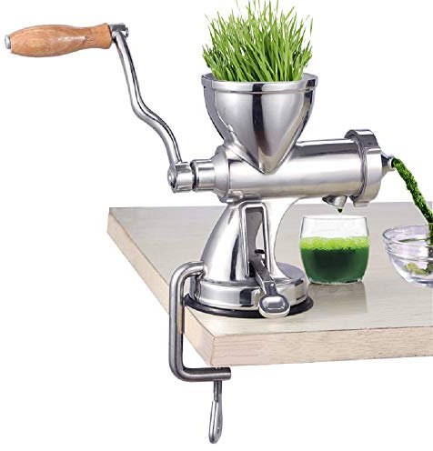 MinegRong Edelstahl Weizengras Juicer Manuelle Obst und Gemüse Weizen Samen Ingwer Granatapfel Presse Entsafter Manuelle Entsafter (Upgrade)
