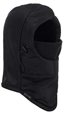 REDESS Winter Windproof Hat, Unisex Children Heavyweight Balaclava, Ski Mask with Thick Warm Fleece Face Cover Pure Black