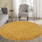 Serdim Rugs Living Room Round Area Shaggy Rugs, Polypropylene, Gold, 120x120cm(4x4')