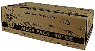 Barking Heads Wet Dog Food Pouches - Mega Variety Pack - Natural & Grain-Free with No Artificial Flavours Plus Added Vitamins & Minerals 40 x 300g