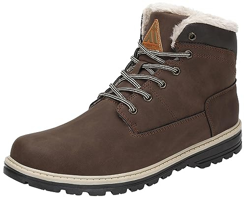 Mishansha Botas Hombre Mujer Invierno Trekking Boots Antideslizantes Botas de Nieve Impermeables Zapatos Marrón clásico Gr.43