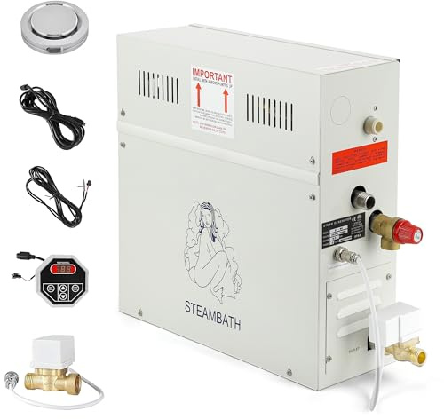 CGOLDENWALL 10.5KW Luxury Steam Generator Shower System Kit Complete Home Steam Sauna Spa Steam Bath Generator with Waterproof Control and Auto Drain 95-131℉ Max Space Heating 10.5 m³/371 ft3 (10.5KW)
