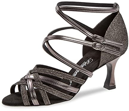 Diamant Señoras Zapatos de Baile 108-087-521-V - Cuir imité/Glitter Bronce - Estándar - 6,5 cm Flare- Talla: UK 8