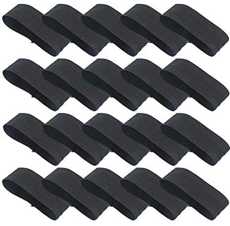 Pilikoll 20 Pcs Black Elasticated Arm Bands Funeral Mourning Armband Arm band Football Captains Band Loop Closure Arm band for Respect Memorial Soccer Basketball