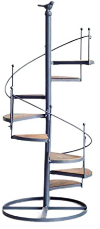 B Baosity Spiral Plant Stand Stair Shape Multiple Rack Wrought Iron Plant Shelf Flower Pot Holder Planter Organizer Shelf for Garden Outdoor Home