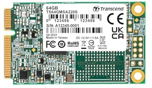 SSD 64GB Transcend MSA220S mSATA 3D NAND, SATA3
