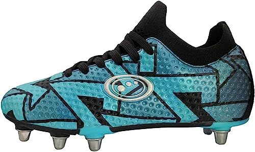 Optimum Aztec - Scarpe da rugby a 6 tacchetti, mobilità e precisione superiori, leggere, comfort, vestibilità sicura, trazione migliorata per movimenti agili, JNR e SNR, taglie 36-44, colore: blu,