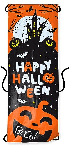 Folat B.V.- Folat 23864 Cortina de Puerta 'Happy BoOo-215 x 80 cm-Decoración de Halloween: Calabaza, Fantasma, araña, Bruja, Multicolor