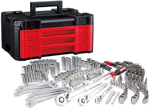 Craftsman 262-Piece Mechanic Tool Set with 3-Drawer VERSASTACK Box, SAE and Metric Socket Set, Car and Motorcycle Tool Kit with Combination Wrenches and Spark Plug Sockets (CMMT45309)