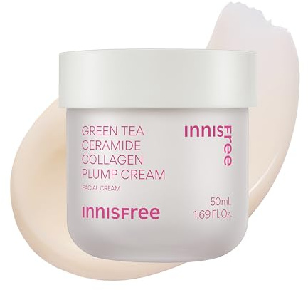 Innisfree Aufpolsternde Creme mit Kollagen und Ceramiden aus Grüntee, Koreanische Feuchtigkeitscreme für einen strahlenden jugendlichen Teint, 50 ml