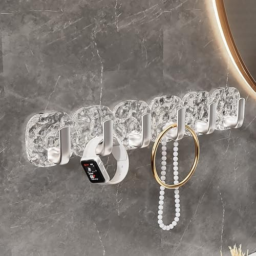 inkihuit kedjor förvaring vägg kedjehållare kedjeställ, smyckesförvaring, kedjehängare hängande smyckeshållare för kedjor och armband, ringar och örhängen, transparent, silverkrokar, 1 st