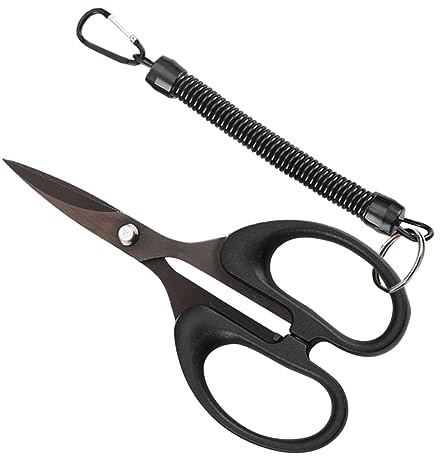 HEMOTON Tijera para Cortar sedal Tijeras Corte Tijera de Pesca Reutilizable Tijera de Hilo de Pesca Resistente al Desgaste Tijera de Pesca Profesional Aparejos de Pesca Acero Inoxidable