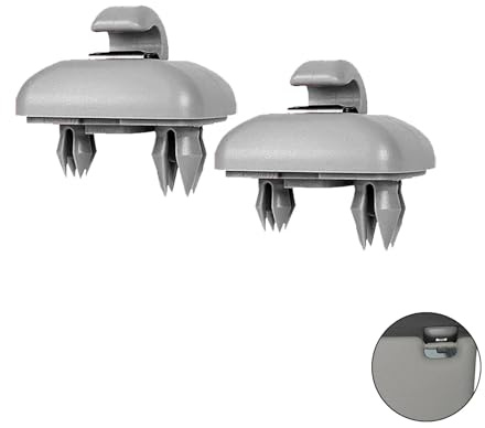 Dstarymnix Clip Parasol Coche Repuesto, Parasol Reemplazo Clip, Visera para Gancho, Clip para Visera Coche Compatible con VW A1 A3 S3 A4 S4 A5 S5 Q3 Q5 TT, Color Gris, Juego de 2 Piezas