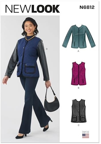 New Look Sewing Pattern UN6812A Misses' Jacket and Vest A (10-12-14-16-18-20-22)