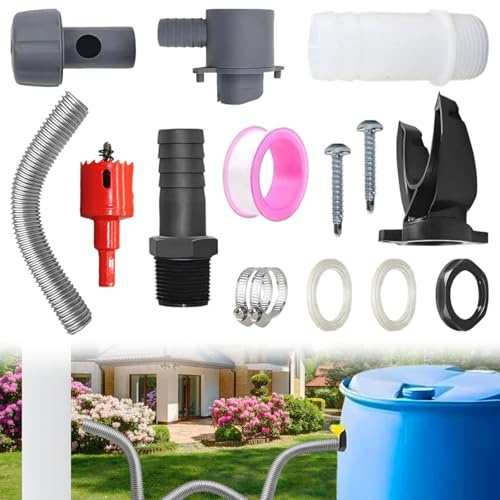 Speedy Collecteur d'eau de pluie - Système de récupération d'eau de pluie - 70-100 mm - Avec tuyau de 100 cm - Kit de raccordement pour citerne de pluie - Avec accessoires de montage