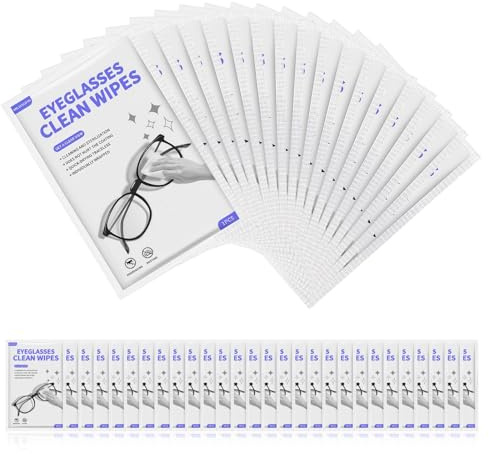 Flintronic 120-pack glasögonrengöringsservetter, individuellt förpackade linsrengöringsservetter, lämpliga för glasögon, kameror och kikare, telefoner och datorskärmar