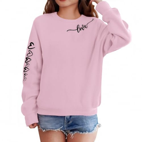 Generisk barnsportjacka flickor 122 – tunn tröja flicka 122 långärmad säckig sweatjacka streetwear cool träningsjacka vintage college jacka sweatshirtjacka mode bokstavstryck långärmad tröja