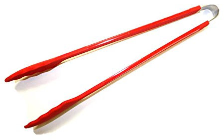 Kochblume Gourmetzange | Premium-Silikon | Hitzebeständig | Spülmaschinenfest | 33,5cm | Farbe: rot