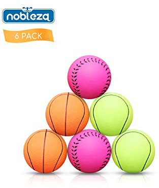 Nobleza - 6 Stück Hundeball Premium Aus Naturkautschuk - Hundespielball Hundebälle Nahezu Unkaputtbar- 7.2cm Ø. Geeignet Für Kleine Und Mittlere Hunde