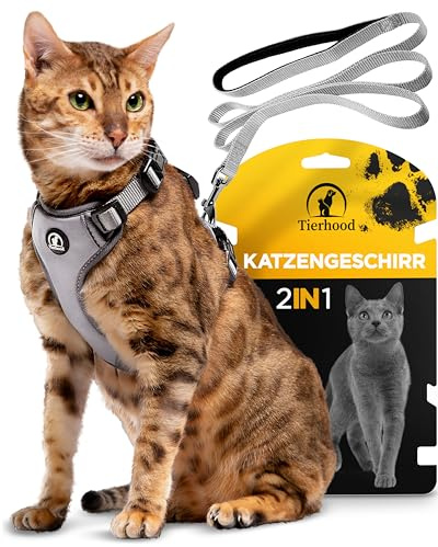 Tierhood Arnes para Gatos - Arnes Gatos antiescape - Correa con arnes para
