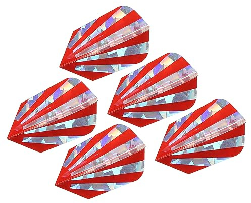 PATIKIL Slim Dart Flights, 5 Pack PET Unique Design Dart Accessories for Steel Tip Dart and Soft Tip Darts, Red